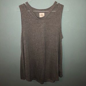 Tank with Neckline Cut-Out Detailing